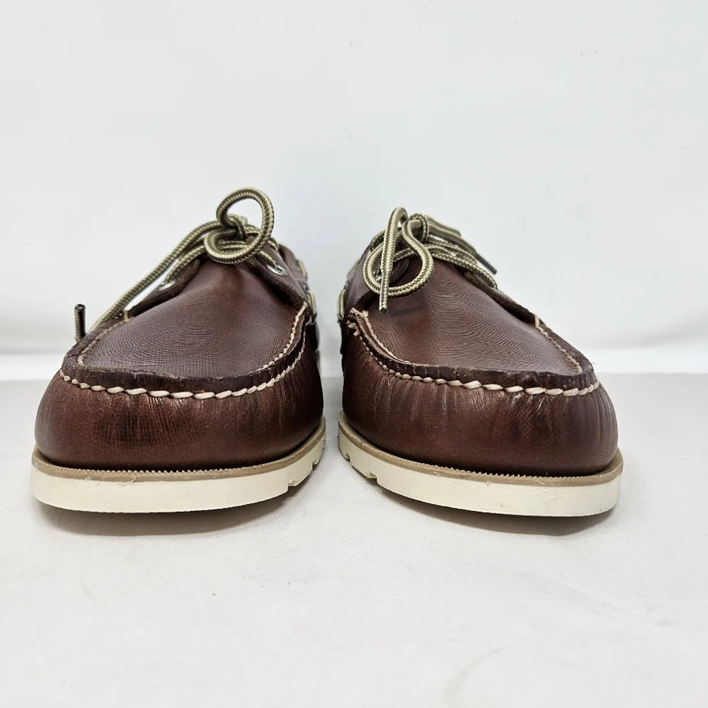 Sperry Top-sider Mens Brown Leather Lace Up Boat Fish Beach Shoes Sz 11.5M